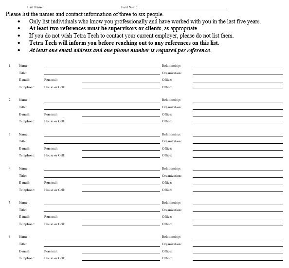 free reference list template 8