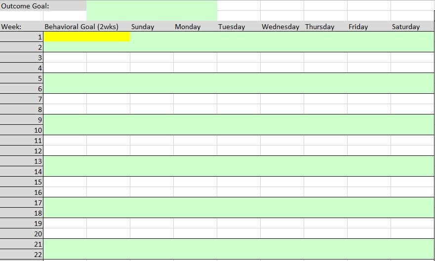 printable goal tracker template excel