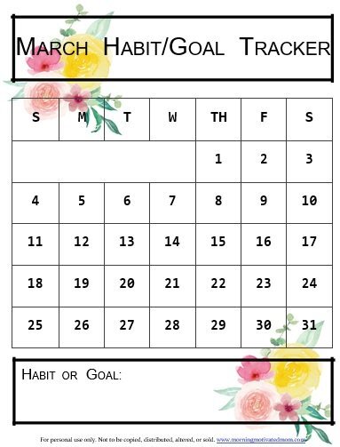 printable goal tracker template