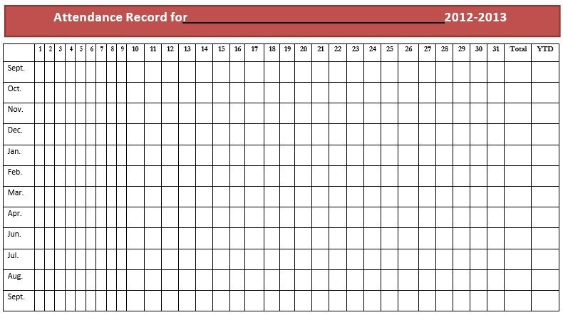 free attendance tracker template 3