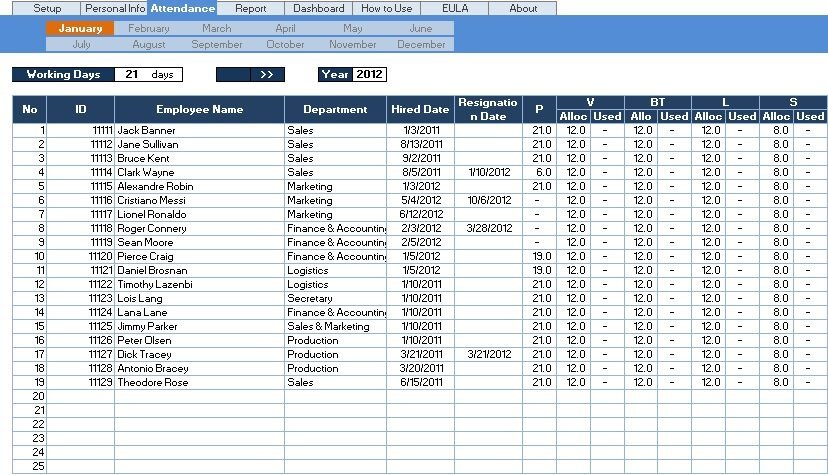 free attendance tracker template 5