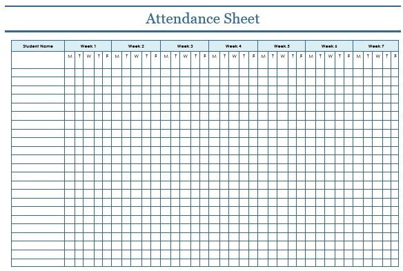 printable attendance tracker template