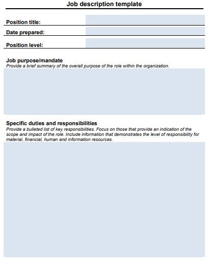 free job description template 4