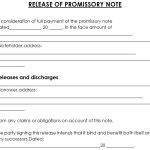 free promissory note release form