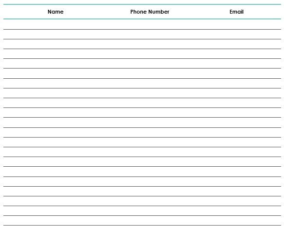 printable sign in sheet template