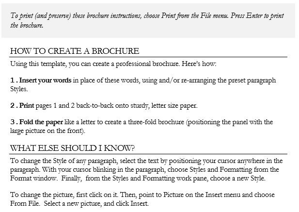 free pamphlet template 1