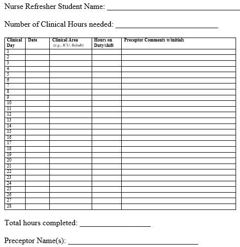 clinic log sheet template