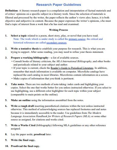 research paper guidelines