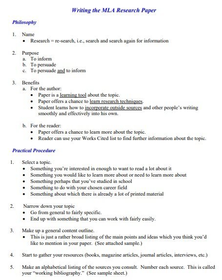 writing the mla research paper template