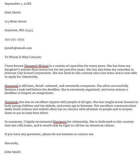sample character reference for immigration