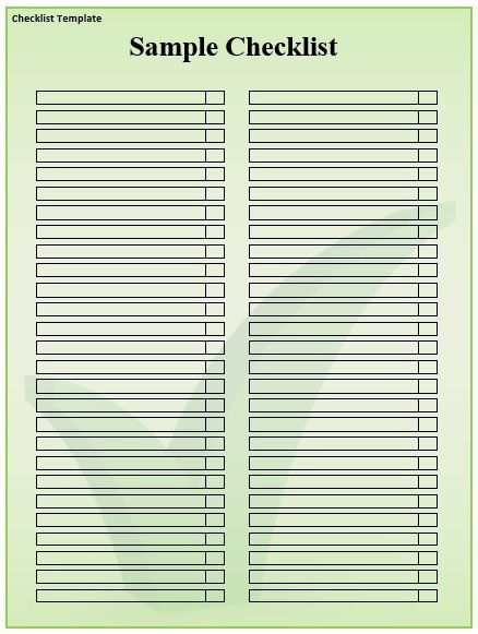 sample to do list and checklist template