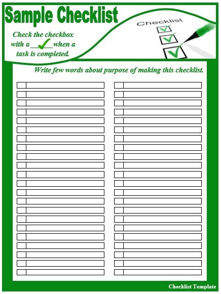 to do checklist template