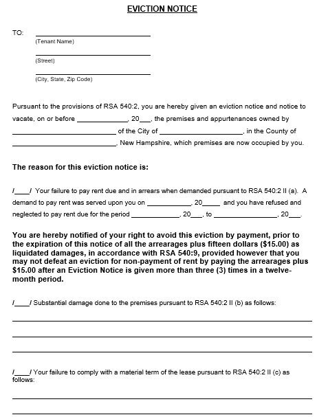 eviction notice form