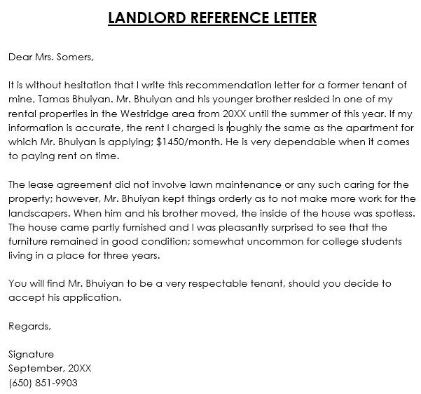 printable landlord reference letter