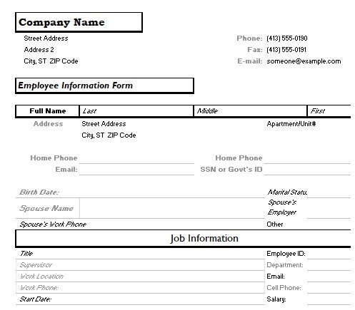 free employee profile template