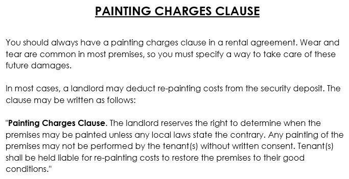 painting charges clause example