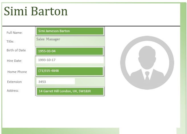 printable employee profile template