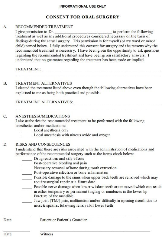 consent for oral surgery