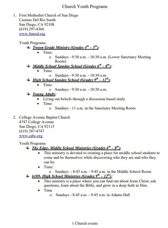 church event youth programs template