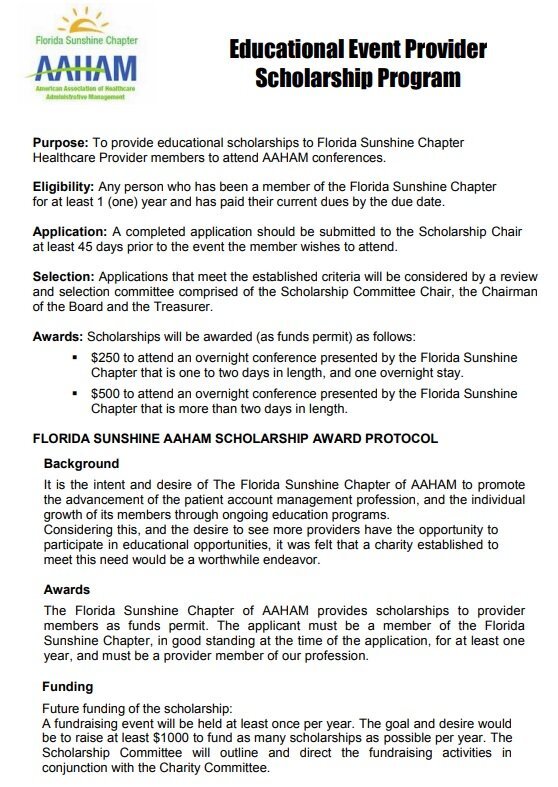 educational event provider scholarship program template