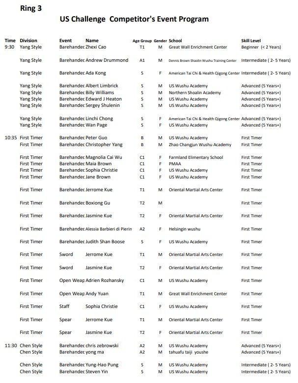 event program list template