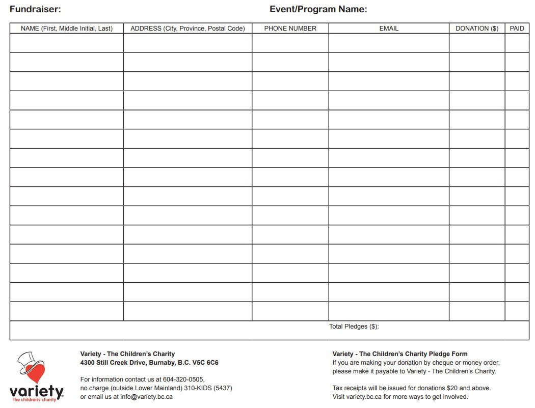 fundraiser event program template