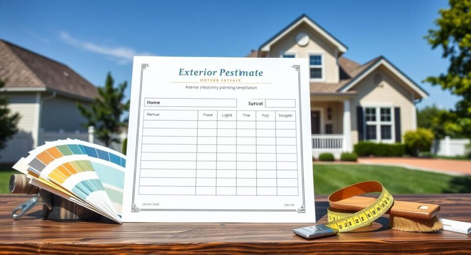 Free Exterior House Painting Estimate Template (Word) Template Data